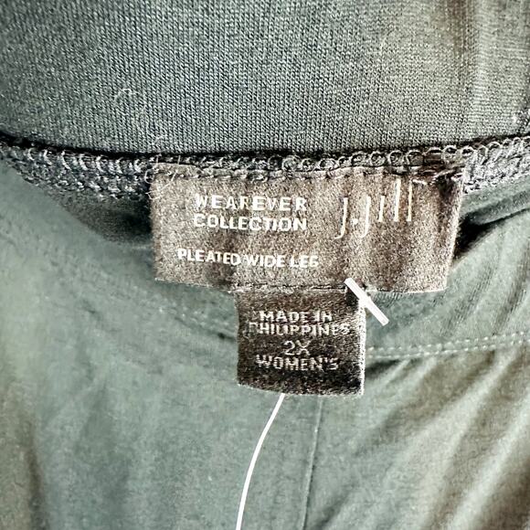 New J. Jill Womans 2X Wide Leg Pleated Pants Black Wearever Collection Pull On - Picture 7 of 9